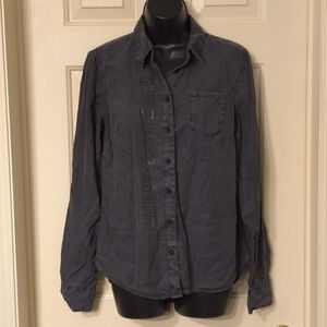 Harley-Davidson Womens Gray Button Down Long Sleeve, Sz S